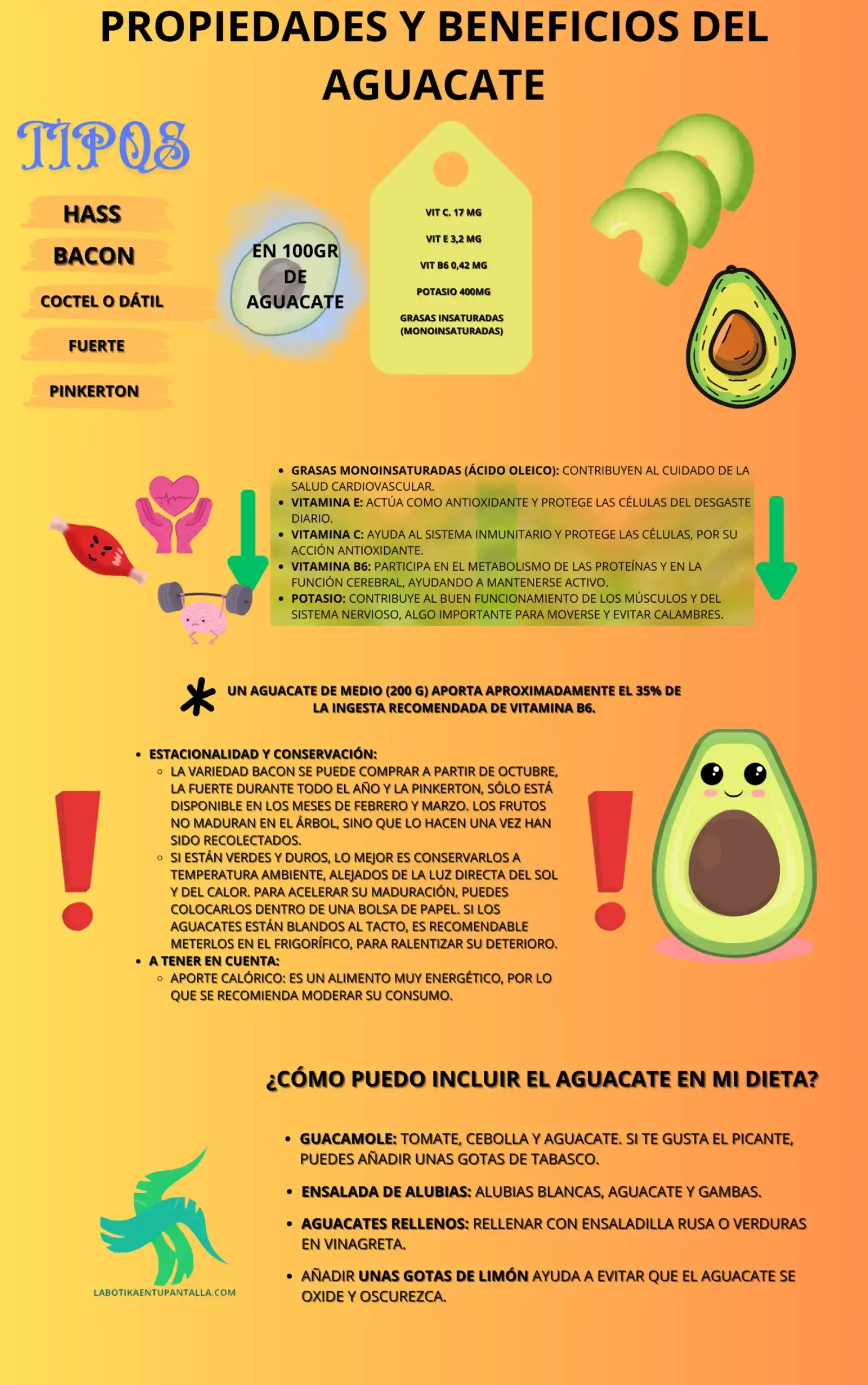Propiedades y beneficios del aguacate, recetas, como comerlo