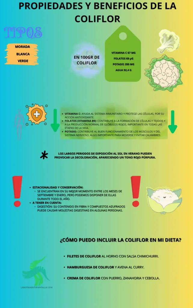 Propiedades y beneficios de la COLIFLOR, recetas, como comerlas