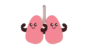 Ilustración conceptual sobre el asma y sus factores agravantes, como el embarazo, la obesidad, la EPOC, los alérgenos y la contaminación ambiental. Representación simbólica de cómo distintas situaciones pueden empeorar el asma.